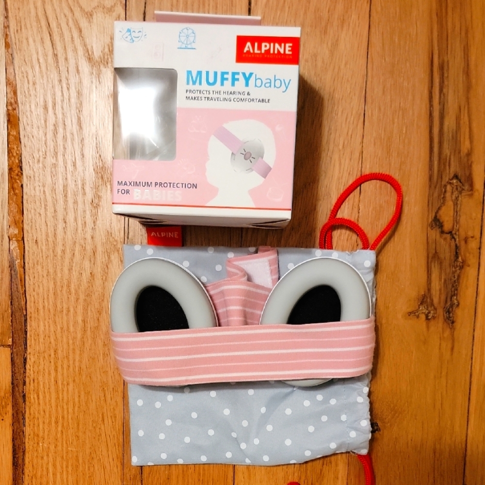 Alpine Muffy Baby Ear Protection - Pink and Gray